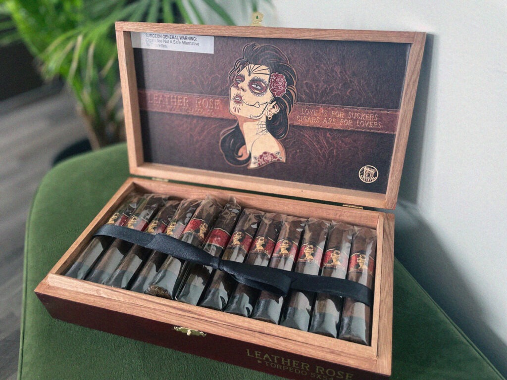 Drew Estate: Deadwood Cigar Leather Rose Torpedo - sweet cigar with notes of vanilla, toffee, nutty